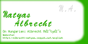 matyas albrecht business card